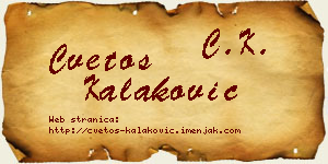 Cvetoš Kalaković vizit kartica